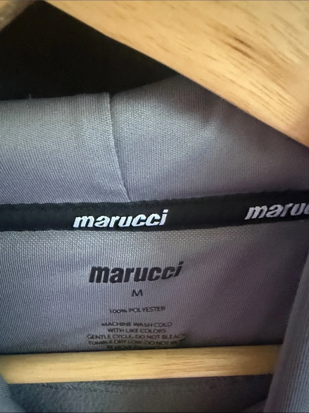 Marucci Men's Gray Pullover Hoodie with Crossed Bats Graphic MEDIUM - Picture 3 of 4